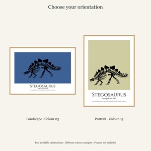 Stegosaurus Dinosaur Print, A4 or A3 Unframed Nursery Wall Art image 11