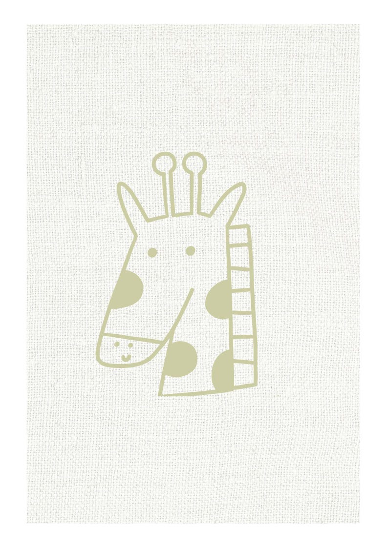 Giraffe Nursery Print, Minimalist Safari Animal Wall Art, A4 Unframed image 3