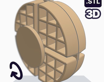 リアルなミニチュアワッフルフィジェットスピナー3DプリントSTL