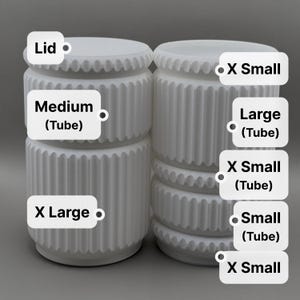 Stackables Modular Container Set - 8 Pieces - Matte Finish - Original Design - 3D Printed image 11