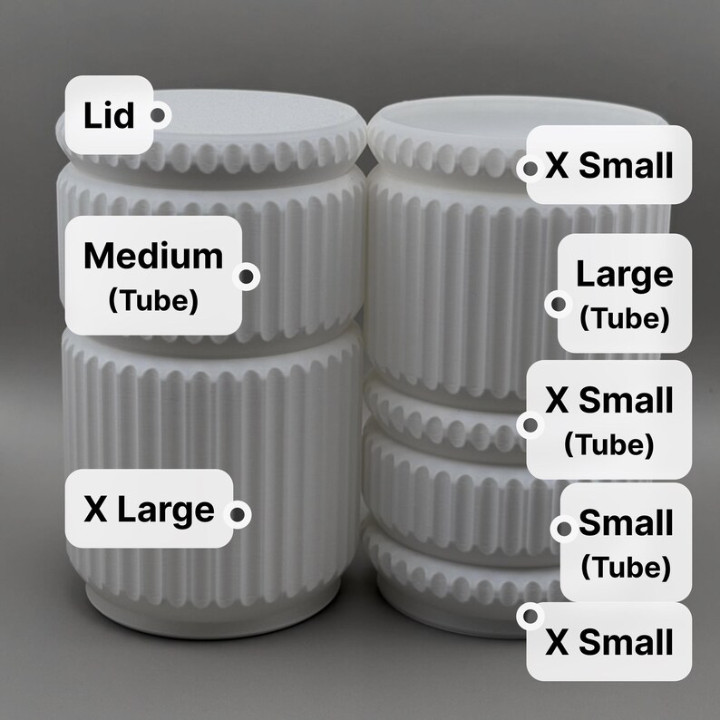Stackables Modular Container Set - 8 Pieces - Matte Finish - Original Design - 3D Printed image 11