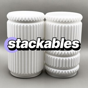 Stackables Modular Container Set - 8 Pieces - Matte Finish - Original Design - 3D Printed