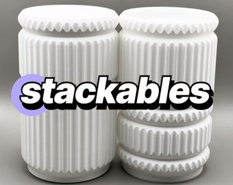 Stackables Modular Container Set - 8 Pieces - Matte Finish - Original Design - 3D Printed