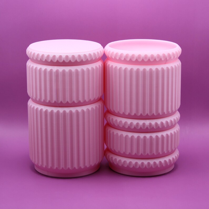 Stackables Modular Container Set - 8 Pieces - Matte Finish - Original Design - 3D Printed image 12