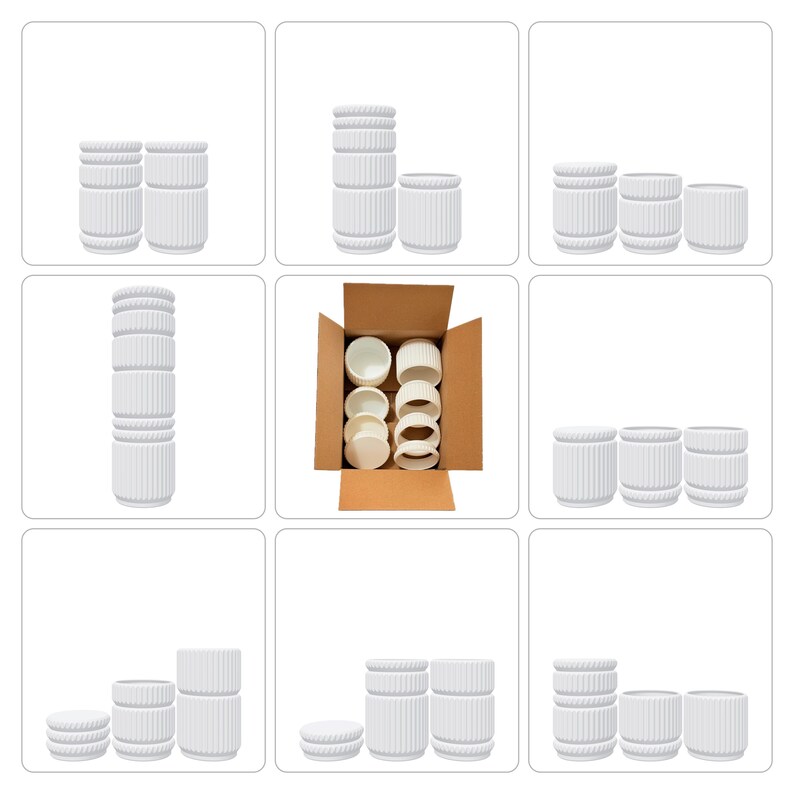 Stackables Modular Container Set - 8 Pieces - Matte Finish - Original Design - 3D Printed image 2