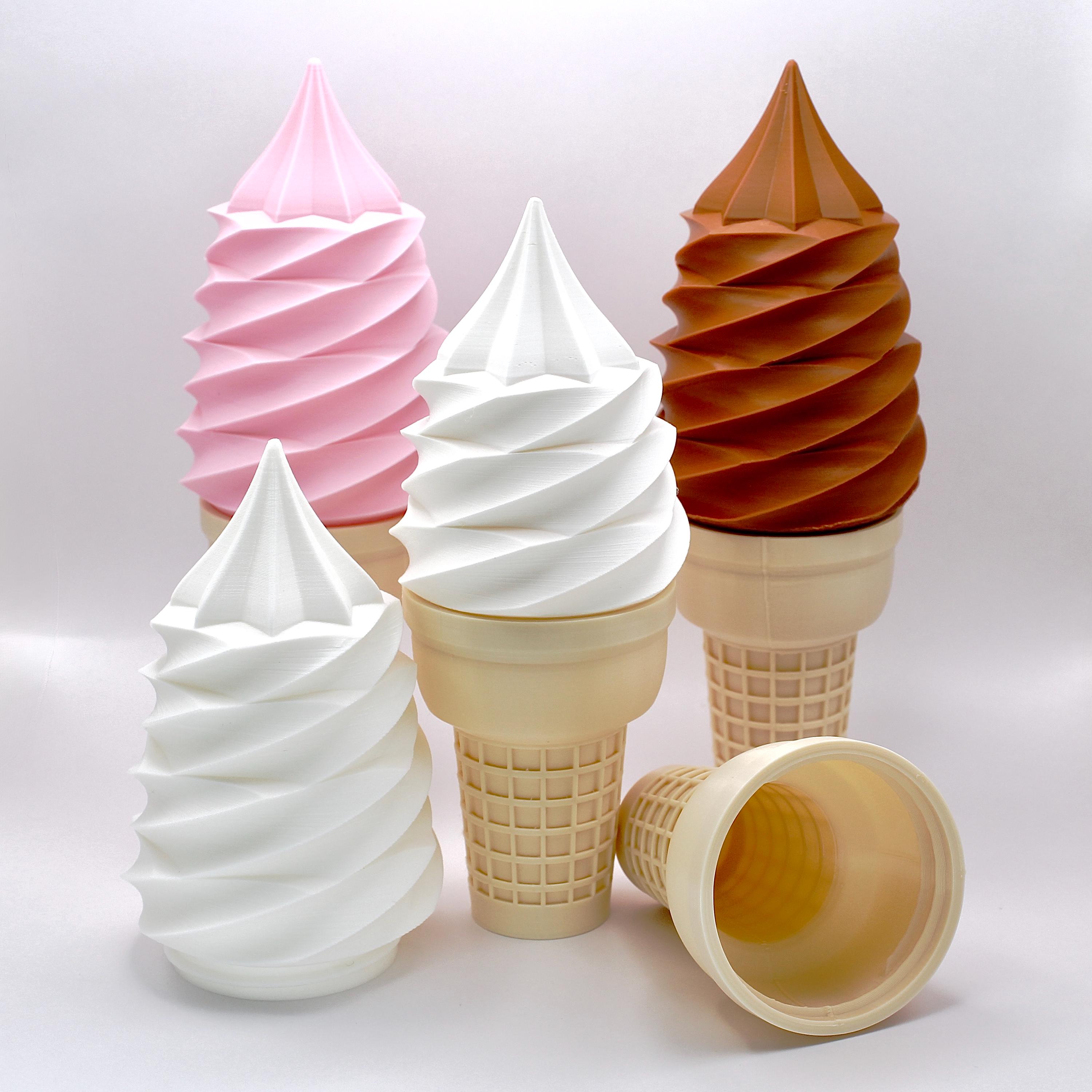 Hidden compartment ice cream cone with LED tea light holder
