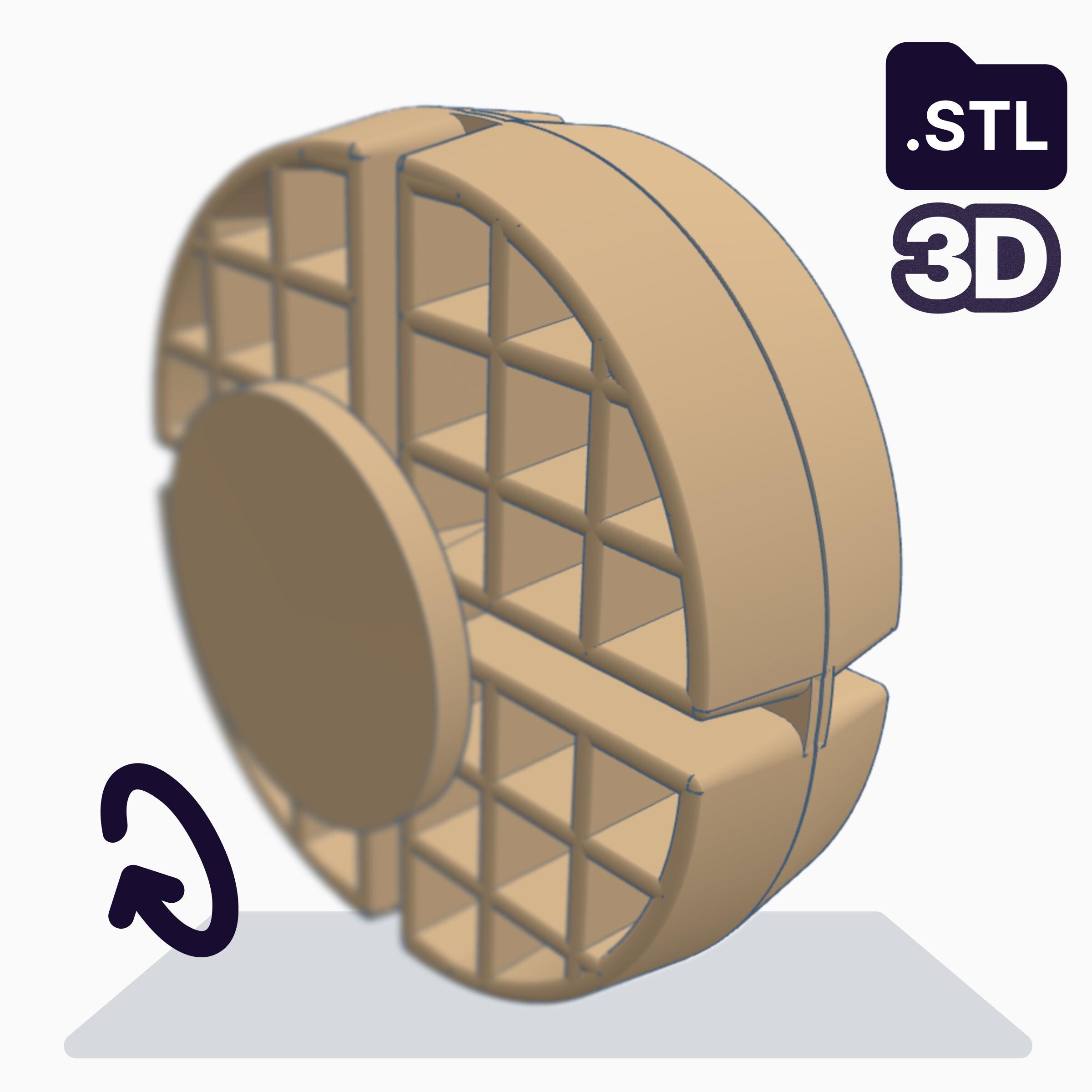 Realistic miniature waffle fidget spinner 3D print STL