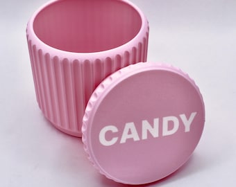 Personalized Container - 9 Text Colors – Stackables Modular Storage - Ribbed Texture - 3D Printed