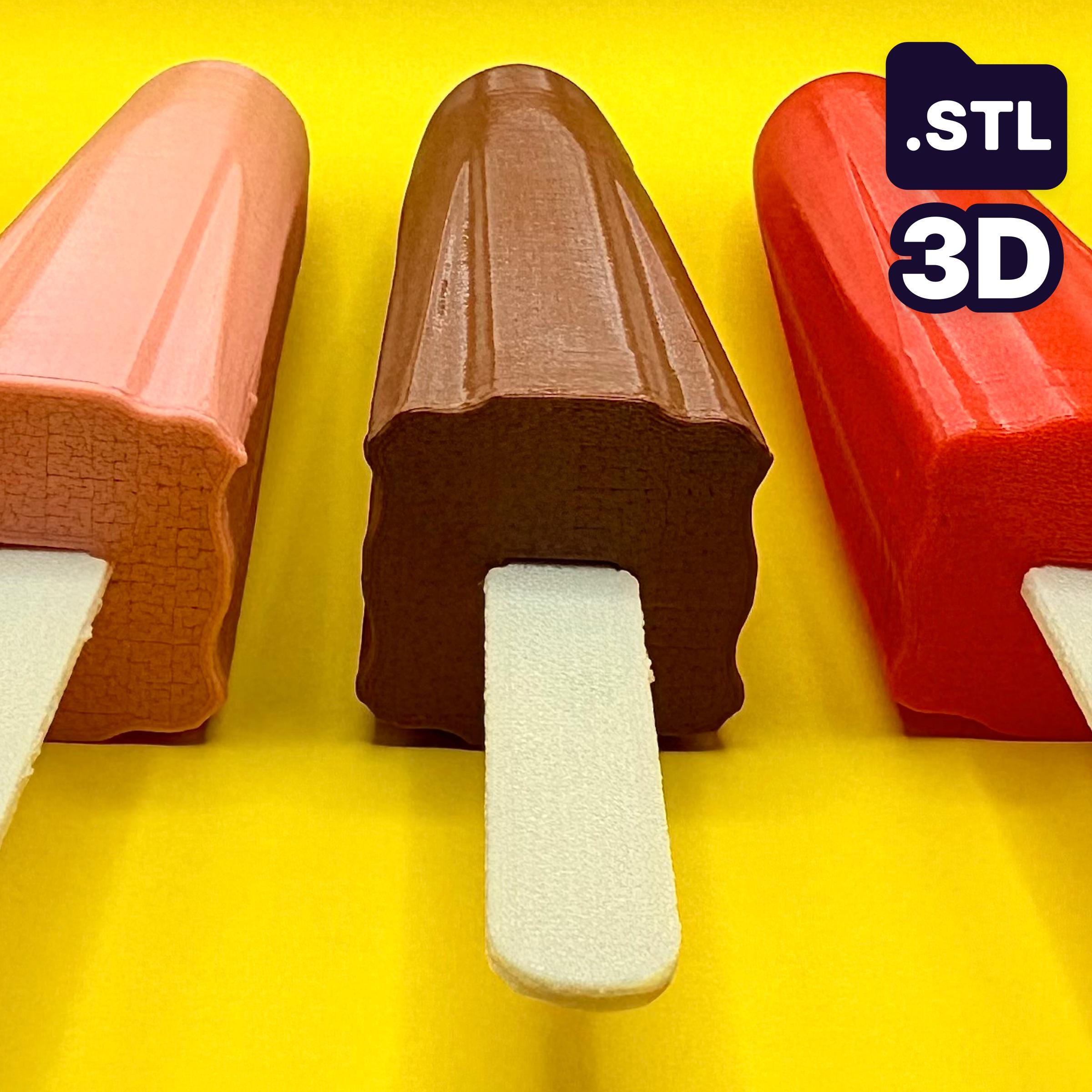 Realistic popsicles single and double 3D printer STL file