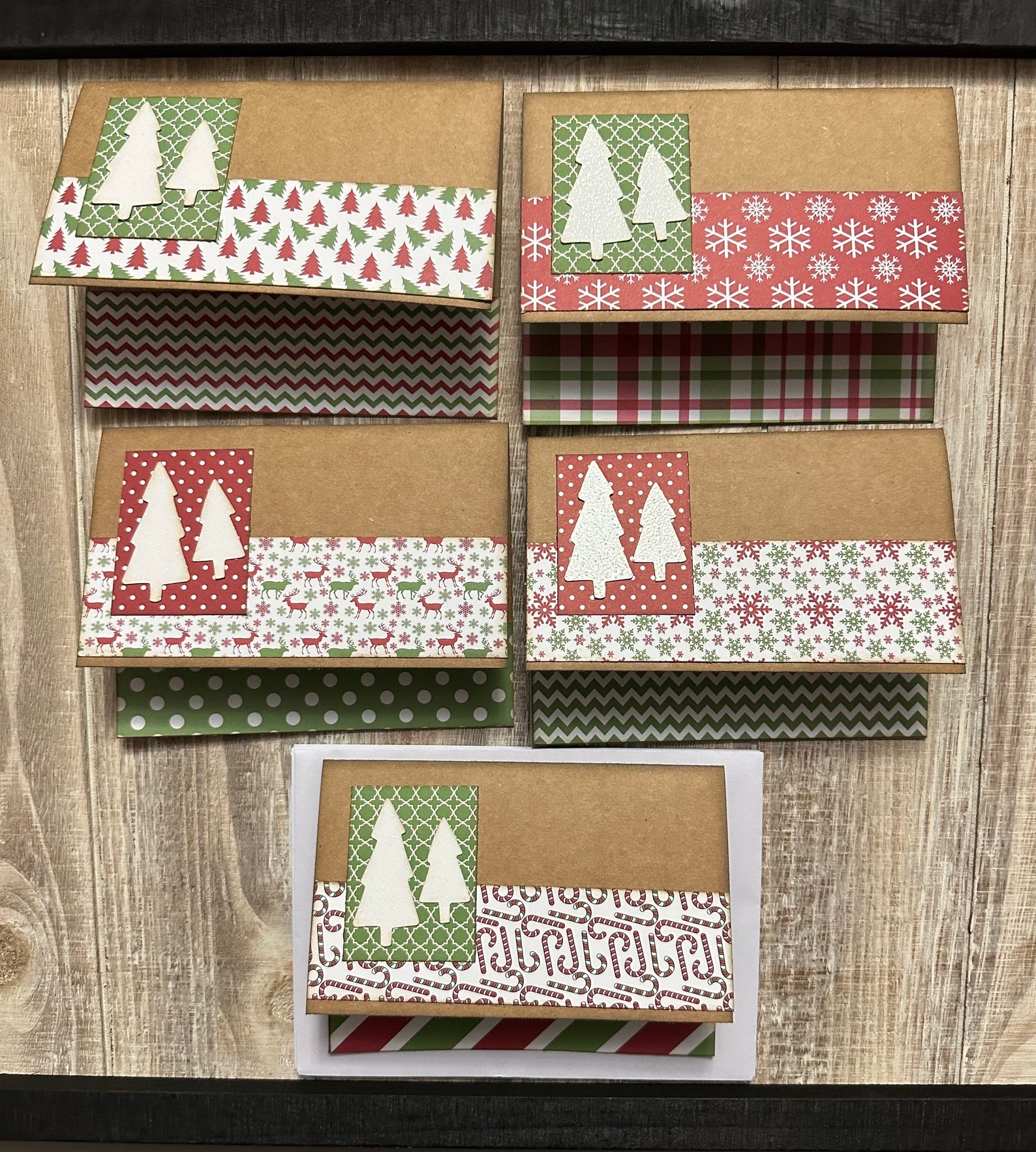 Personalised Christmas Cards Pack Of 10 A5 Size With White Envelopes Dlx 088 - View #6