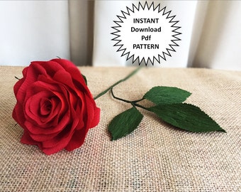 Paper Craft Pdf Pattern DIY Roses Crepe Flowers Tutorial Rose Wedding Flower Bouquet Home Decor Paper Craft Pdf Pattern DIY Roses Crepe Flowers Tutorial Rose Wedding Flower Bouquet Home Decor