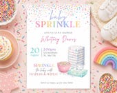 Baby Sprinkle Invite Diapers and Wipes, Gender Neutral Baby Shower Invite Template, Editable Sprinkle Invitation, Instant Download