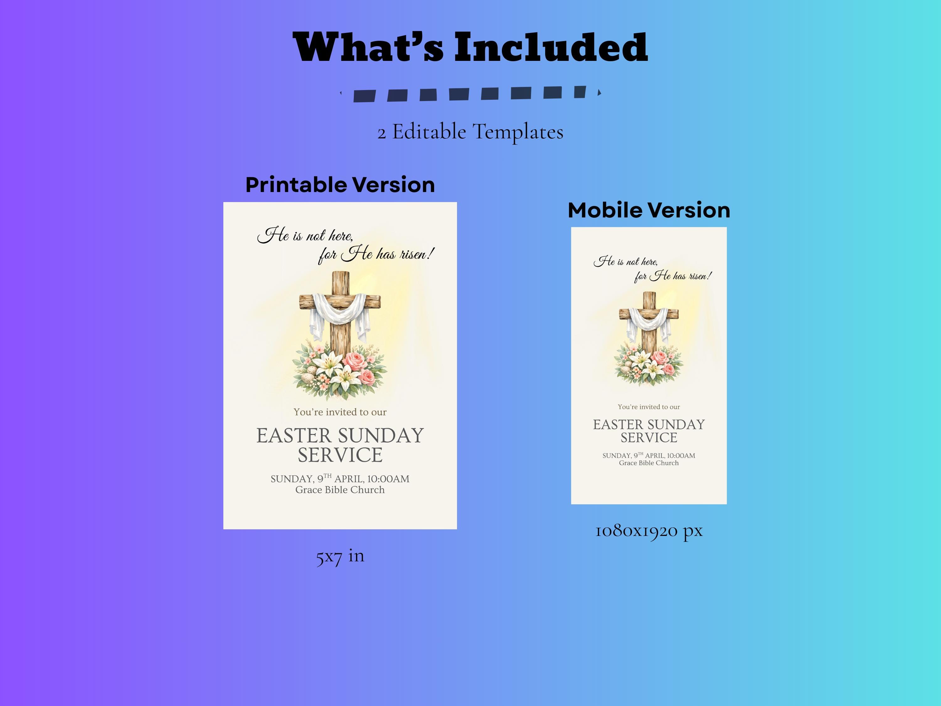 Easter Sunday Service Invitation, Resurrection Sunday Church Invite ...