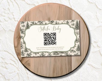 Winter Baby Shower Registry QR Code Card Template