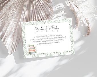 Bücher für Babys Insert Vorlage, Ein neues Kapitel beginnt Baby Shower Insert, Digital Canva Bücher statt Karten Insert