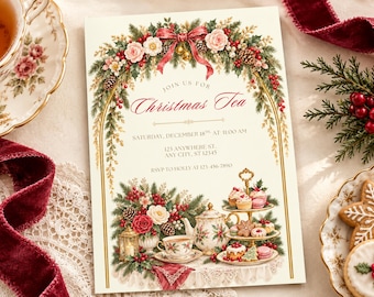 Invitation à un goûter de Noël, Invitation à un goûter de fêtes,