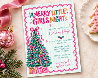 Invitation pour une soirée entre filles, invitation pour une soirée de Noël entre femmes