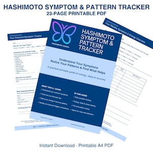 Symptoomtracker voor Hashimoto | Dagelijkse symptomen, energieniveau en patronen (digitale download)