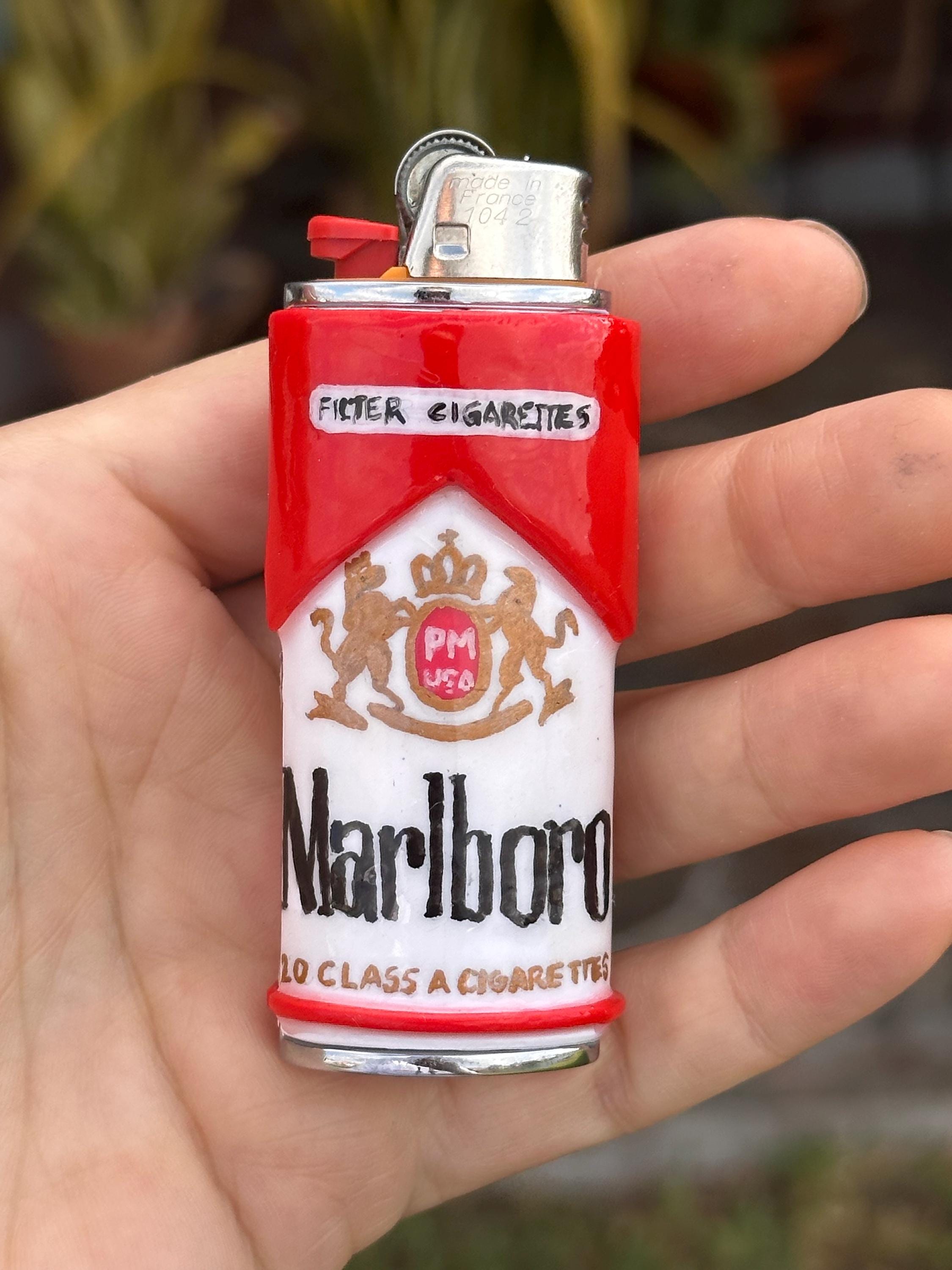 Vintage Marlboro Cigarettes Advertising Tower Flip Arm BBC Cigarette Lighter | #428815585