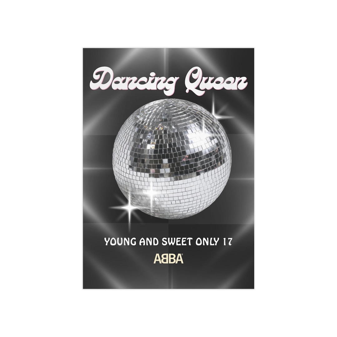 Dancing Queen Disco Ball Print | Unframed Print, ABBA Lyric Poster - Etsy