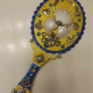 Ready to Ship Life is the Bubbles Under the Sea Vintage Style Nautical Vanity Hand Mirror
