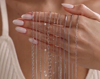 Collection de colliers à chaîne – Chaînes en argent sterling 925 | Or vermeil 14 carats