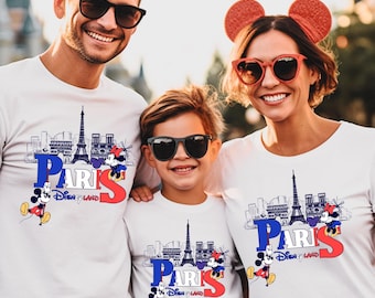 Vintage Disneyland Paris Mickey Minnie Vacation Tee, Retro Eiffel Tower Apparel