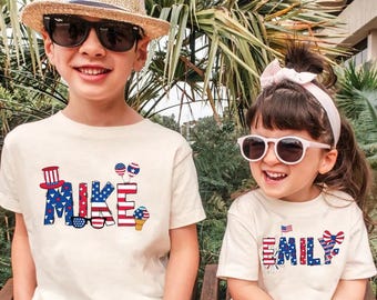 Personalized July 4th Children's and Adult T-shirts: Patriotic Children's T-shirt