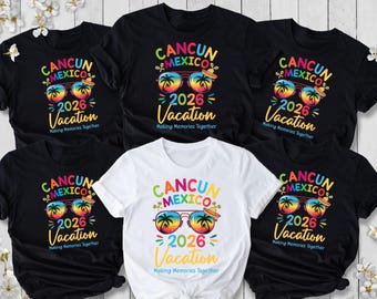 Cancun 2026 Family Vacation T-Shirt, Matching Beach Trip Tee