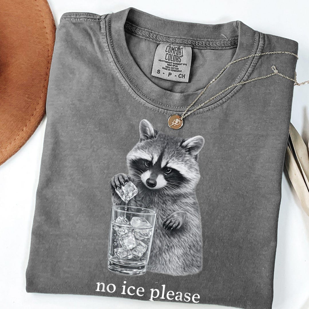 Funny Raccoon Comfort Colors Shirt, No Ice Please Graphic Tee - Etsy
