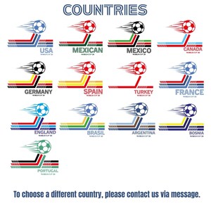 Retro Soccer Tees: Brazil, Argentina, USA, Mexico, England, Portugal, France, Germany World Cup 2026 image 5