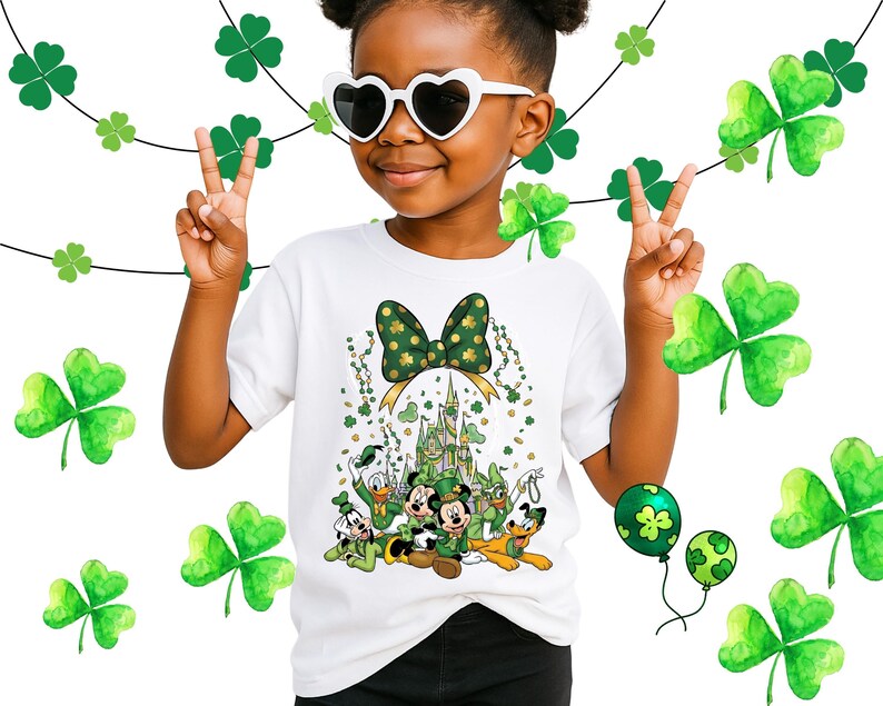 Camiseta del Día de San Patricio del Castillo de Disney, camiseta infantil del Día de San Patricio de Disney, camiseta de trébol del Reino Mágico de Disneyland, camiseta familiar de San Patricio de Disney imagen 5