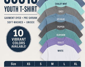 Comfort Colors Blank Youth Shirt, Comfort Colors 9018 Shirt, Blank Color Washed Shirts, Vintage Washed Shirt, Cotton Relax Tee for Youths