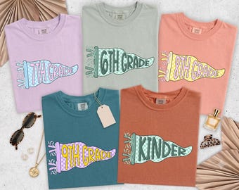 Comfort Colors  Back to School Shirt, Grade Level Team Tees, Teacher Gift, First Second Third Fourth Fifth Grade