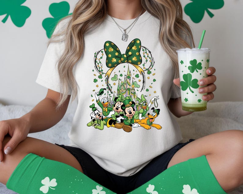 Camiseta del Día de San Patricio del Castillo de Disney, camiseta infantil del Día de San Patricio de Disney, camiseta de trébol del Reino Mágico de Disneyland, camiseta familiar de San Patricio de Disney imagen 7