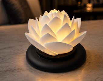 Lámpara LED personalizada con forma de flor de loto y nombre, luz nocturna impresa en 3D, decoración espiritual, regalo para yoga y meditación, protección y energía positiva.