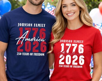 Custom USA 250th Anniversary Family Shirt - Matching 4th of July Tees
