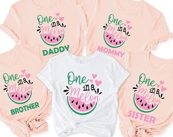 Camiseta de cumpleaños "One in a Melon": Diseño de sandía para niñas