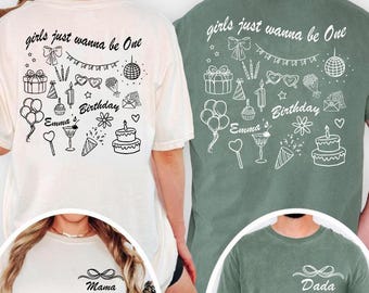Comfort Colors  First Birthday Shirt: Girls Just Wanna Be One - Pink Bow Design