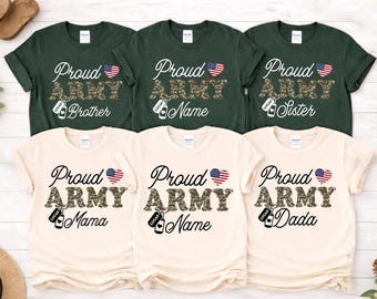 Army Family Shirt: Proud Mom, Dad & Sister with Custom Name