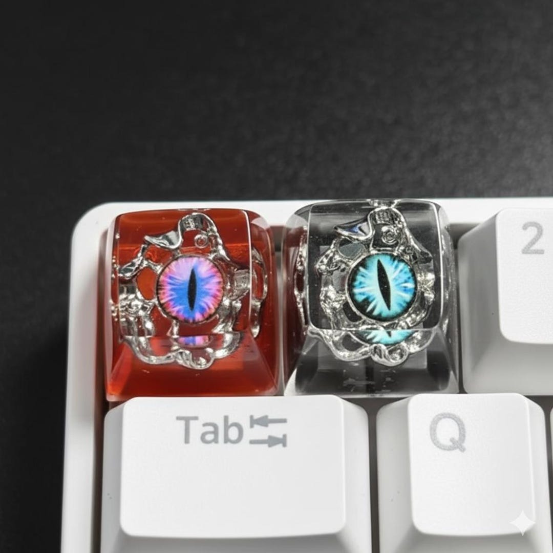 Evil Eye Resin Keycap: Handmade Sun, Moon & Stars - Gamer Gift - Etsy