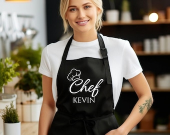 Custom Name Kitchen Apron – Personalized Chef Design for Men & Women