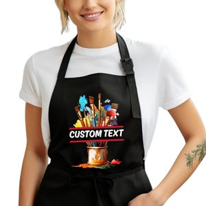 Personalized Art Chef Apron: Custom Name, Front Pocket, Art Theme Teacher Apron
