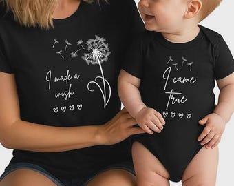 Camiseta "Pedí un deseo", Body "Me hice realidad", Conjunto a juego para mamá y bebé, Día de la Madre 2026