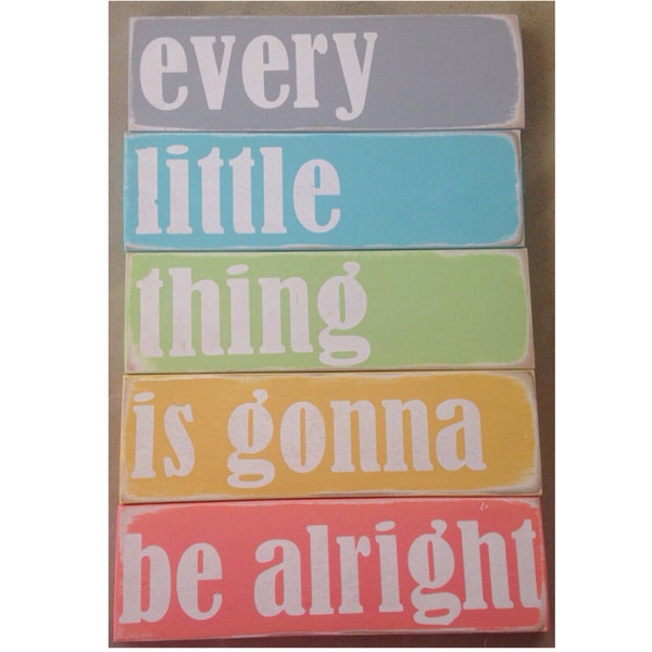 every little thing is gonna be alright Bob Marley lyrics wooden sign handpainted wood sign typography wood art