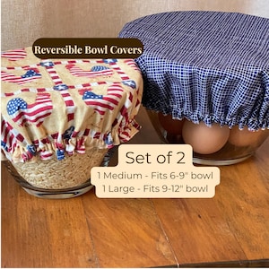 Reusable Bowl Cover Set Reversible Fabric Food Storage Solution Zero Waste Kitchen Item Sustainable Gift Eco Friendly Cotton Washable Topper