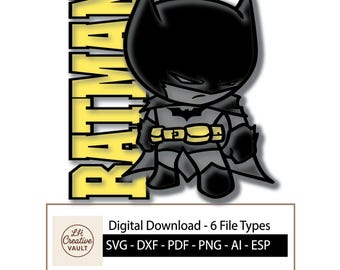 Taglierina laser a strati 3D, Cricut, file Silhouette / file Svg Dxf Png / Supereroe SVG / Download digitale / SVG multistrato / Bestseller