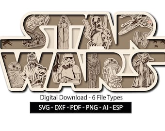 3D Layered Laser Cutter, Cricut, Silhouette File | Svg Dxf Png File | Wooden Space Art | Digital Download | Multi Layered SVG | Bestseller