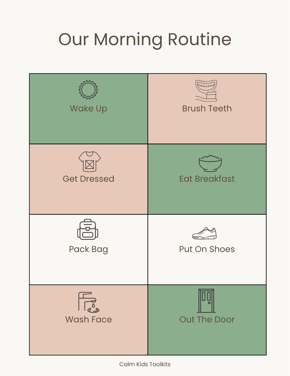 Morning Routine Chart for Kids | Visual Schedule Printable | Ages 3–8 ...