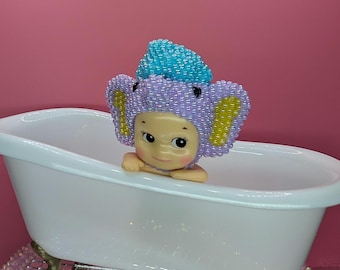 bedazzled bath time elephant sonny angel hipper (dupe)